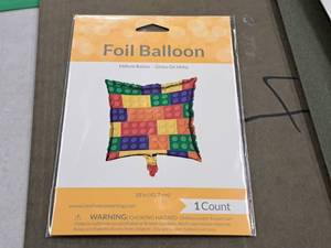lot 2652 image: Lot of (4) Helium Balloons - Lego 18x18
