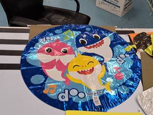 lot 2655 image: Lot of (3) 18 Helium Foil Balloons - Baby Sharks