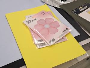 lot 2656 image: Lot of (3) 24 Helium Foil Balloons - Pink Flower