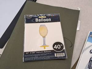 lot 2659 image: Lot of (6) Helium Foil Balloons - Champagne Glass 40x16