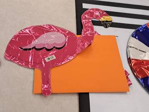 lot 2662 image: Lot of (5) Helium Foil Balloons - Flamingo