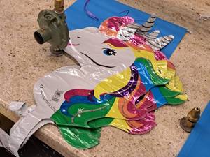 lot 2666 image: Lot of (10) Helium Foil Balloons - Unicorns 14x10