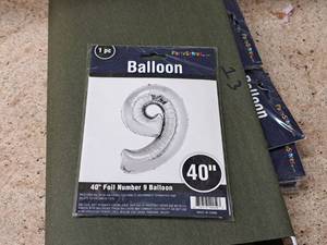 lot 2678 image: Lot of (6) Party Stores 40 Silver Helium Foil Balloon - #9