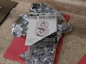 lot 2681 image: Lot of (4) La Fete 34 Silver Helium Foil Balloon - #8