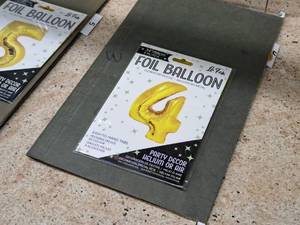 lot 2683 image: Lot of (3) La Fete 34 Gold Helium Foil Balloon - #4