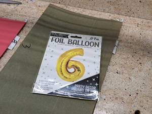 lot 2685 image: Lot of (3) La Fete 34 Gold Helium Foil Balloon - #6