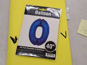 lot 2689 image: Lot of (7) Party Stores 40 Blue Helium Foil Balloon - #0