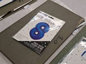 lot 2695 image: Lot of (5) La Fete 34 Blue Helium Foil Balloon - #8