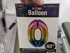 lot 2698 image: Lot of (10) Party Stores 40 Rainbow Helium Foil Balloon - #0