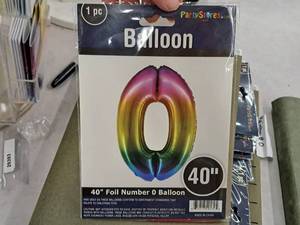 lot 2699 image: Lot of (10) Party Stores 40 Rainbow Helium Foil Balloon - #0