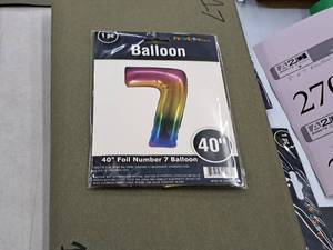 lot 2704 image: Lot of (9) Party Stores 40 Rainbow Helium Foil Balloon - #7