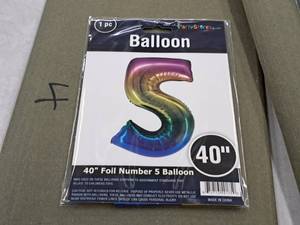 lot 2703 image: Lot of (4) Party Stores 40 Rainbow Helium Foil Balloon - #5