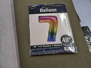 lot 2705 image: Lot of (8) Party Stores 40 Rainbow Helium Foil Balloon - #7