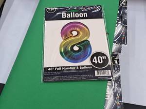 lot 2707 image: Lot of (6) Party Stores 40 Rainbow Helium Foil Balloon - #8