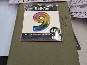 lot 2708 image: Lot of (10) Party Stores 40 Rainbow Helium Foil Balloon - #9