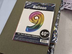 lot 2709 image: Lot of (10) Party Stores 40 Rainbow Helium Foil Balloon - #9