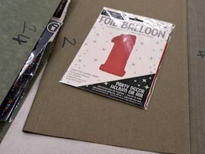 lot 2711 image: Lot of (2) La Fete 34 Red Helium Foil Balloon - #1