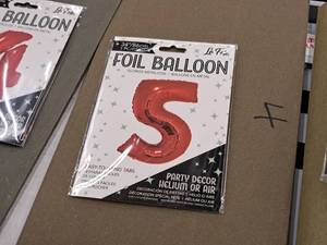lot 2713 image: Lot of (4) La Fete 34 Red Helium Foil Balloon - #5