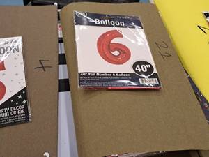 lot 2714 image: Lot of (11) Party Stores 40 Red Helium Foil Balloon - #6