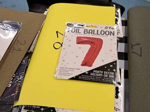 lot 2716 image: Lot of (10) La Fete 34 Red Helium Foil Balloon - #7