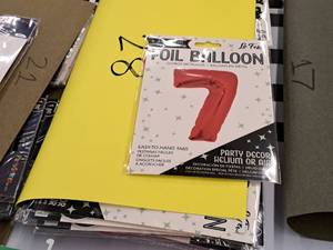 lot 2717 image: Lot of (10) La Fete 34 Red Helium Foil Balloon - #7