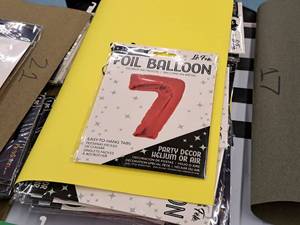 lot 2718 image: Lot of (8) La Fete 34 Red Helium Foil Balloon - #7