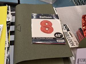lot 2719 image: Lot of (9) Party Stores 40 Red Helium Foil Balloon - #8