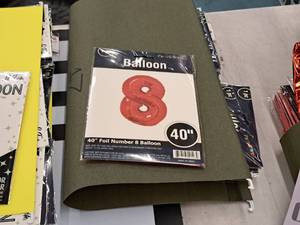 lot 2720 image: Lot of (8) Party Stores 40 Red Helium Foil Balloon - #8