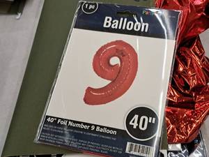 lot 2723 image: Lot of (10) Party Stores 40 Red Helium Foil Balloon - #9