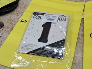 lot 2725 image: Lot of (5) La Fete 34 Black Helium Foil Balloon - #1