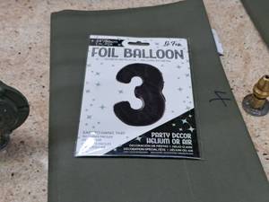lot 2727 image: Lot of (4) La Fete 34 Black Helium Foil Balloon - #3