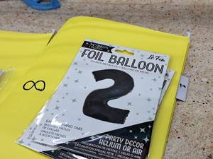 lot 2726 image: Lot of (8) La Fete 34 Black Helium Foil Balloon - #2