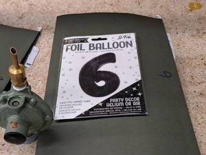 lot 2731 image: Lot of (9) La Fete 34 Black Helium Foil Balloon - #6