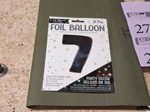 lot 2732 image: Lot of (8) La Fete 34 Black Helium Foil Balloon - #7