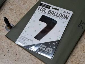 lot 2733 image: Lot of (8) La Fete 34 Black Helium Foil Balloon - #7