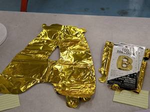 lot 2756 image: Lot of (5) La Fete 16 Foil Balloons - (2) A, (3) B