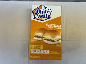 lot 42 image: G. 1x 16 White Castle Cheese Sliders(8-2Packs)