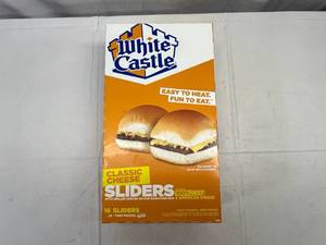 lot 45 image: G. 1x 16 White Castle Cheese Sliders(8-2Packs)