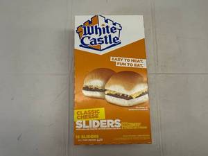 lot 48 image: G. 1x 16 White Castle Cheese Sliders(8-2Packs)