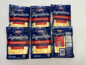 lot 315 image: B. 6x 8oz Kraft Signuature Cheddar Blend Shredded