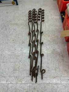 lot 50 image: Antique Iron Civil War Calvary Fence Posts 57 Tall
