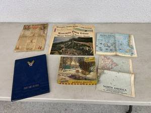lot 90 image: Old Picture Puzzle, Hobbs Army Air Field Book, Maps & Old Newspapers