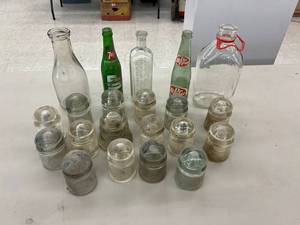 lot 129 image: Glass Insulators & Bottles