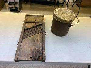 lot 158 image: Saurkraut Slicer & Metal Pale