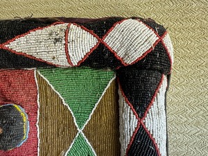 lot 12 image: Wonderful LARGE Old Yoruba Beaded PanelDoor 