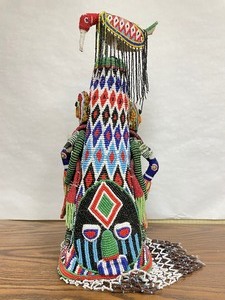 lot 59 image: Large & Elaborate Old Yoruba Beaded Crown #3