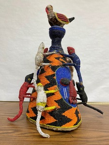 lot 57 image: Large & Elaborate Old Yoruba Beaded Crown #1