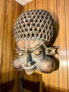 lot 55 image: Gigantic Old Bamileke Helmet Mask