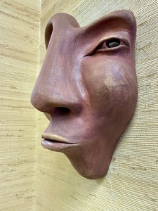 lot 54 image: Fantastic Abstract 3D Face Wall Sculpture by Denise S. Tennen