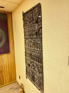 lot 73 image: Large Early Relief Carved Dogon Granary Door